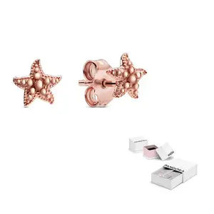 Pandora Серьги-гвоздики из 925 стерлингового серебра для женщин Rose Gold