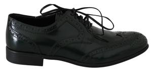 Элегантные зеленые броги Oxford Wingtip Flats Dolce & Gabbana