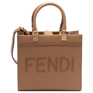 FENDI Солнечная сумка из телячьей кожи для покупок через плечо маленького размера женская коричневая Sunshine