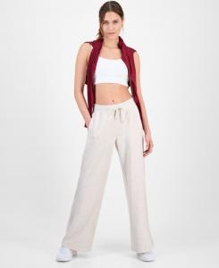 Женские брюки из ребристого трикотажа с широкими штанинами ID Ideology, Light Sand Heather