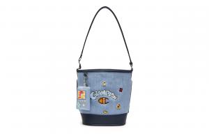 Champion Тканевая портативная сумка через плечо среднего размера унисекс молочно-белый/пепельно-красный средне-синий деним/темно-синий, Medium Blue Denim/Navy