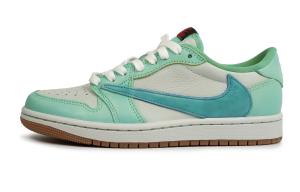 Кроссовки Travis Scott X Air Jordan Vintage Basketball Shoes Women's Low-top White/green, зеленый