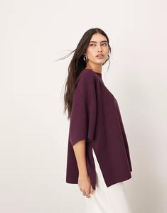 Футболка премиум-класса из плотного трикотажа оверсайз бордового цвета Arrange