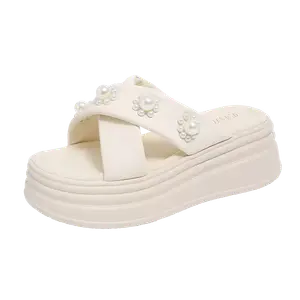 TONYBEAR Скользостойкие износостойкие шлепанцы женские бежевые, цвет Beige