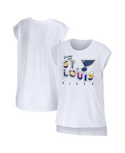 Женская белая футболка St. Louis Blues Greetings From Muscle WEAR by Erin Andrews, белый