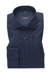 Рубашка, однотонная, планка на пуговицах, нагрудный карман, мужская ETERNA, синий