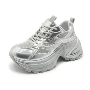 JETRAM Серебряные женские кроссовки с устойчивым к истиранию покрытием на низком ходу, цвет Silver