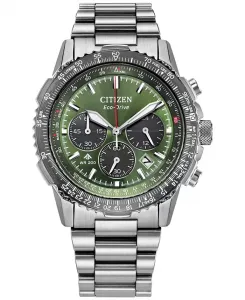 Мужские часы Promaster Eco Navihawk Chronograph на стальном браслете, 40 мм Citizen