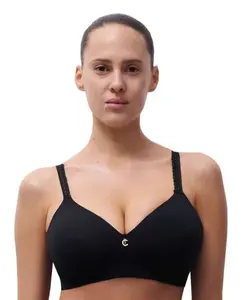 Бюстгальтер без косточек с поролоном и медовой сеткой из коллекции Romance Chantelle, черный