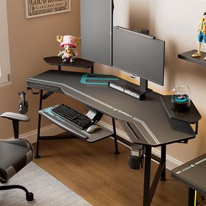 Компьютерный стол PSEAT Dark Night Battle Wing Alien, 1.8 м, черный, с регулируемой подставкой для клавиатуры и полкой