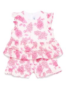 Tartine Et Chocolat комплект из топа и шортов с цветочным принтом, розовый
