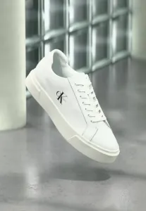 Кроссовки на шнуровке с чашеобразной подошвой Calvin Klein Jeans, Triple Bright White