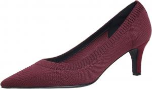 Женские туфли на каблуке-кошке, зауженный носок, вязаные, удобные, повседневные, для вечеринки, закрытый носок, низкий каблук, нарядные туфли ZPRGZPG, Wine