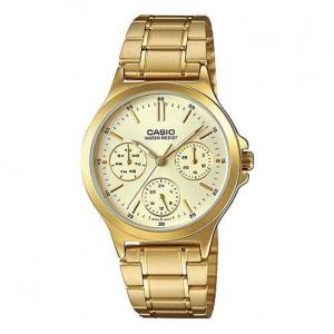 Часы Men's CASIO DRESS Series waterproof Stainless Steel Color Mens Gold Analog, желтый