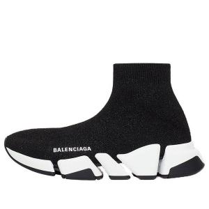 Кроссовки speed 2.0 sneakers 'black shiny knit with white sole unit' Balenciaga, черный