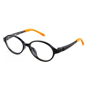CYXUS Овальная оправа для очков детская, Black-framed orange temples T13
