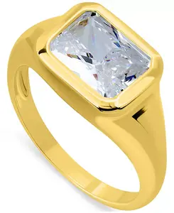 Кольцо-Солитер с оправой из кубического циркония, выполненное из стерлингового серебра, эксклюзивно в Macy's (также доступно в исполнении из стерлингового серебра с покрытием из 18-каратного золота) Giani Bernini, gold