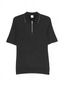 Рубашка поло с воротником на молнии Eleventy, черный
