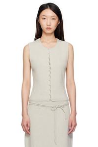 Вязаный топ на пуговицах Le17Septembre, серый