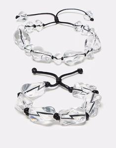 Набор из 2 браслетов унисекс из прозрачного бисера Reclaimed Vintage