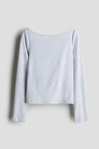 Рубашка из джерси с вырезом H&M, серый