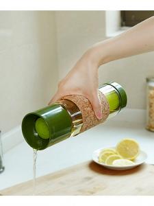 Полноценный круг/Стеклянная дорожная бутылка для чая, зеленая.