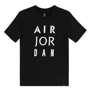 Футболка с логотипом алфавита, спортивные, повседневные, с коротким рукавом, Air Jordan, черный