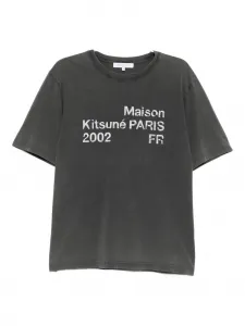 Футболка с эффектом выцветания 2002 Maison Kitsuné, серый