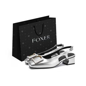 FOXER Женские туфли на платформе с массивным каблуком серебристые, цвет Silver