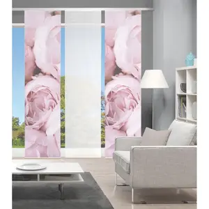 Шторка-гардина ROSANA набор из 3 шт., панельная, 3 шт., имитация бамбука, цифровая печать Vision S, Rosé