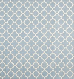 Ковер SAFAVIEH, 214 x 214 см, Chatham Collection, Blue & Ivory, ручной работы Quatrefoil Trellis из шерсти, идеален для помещений с высокой проходимостью в гостиной, спальне (CHT717B)