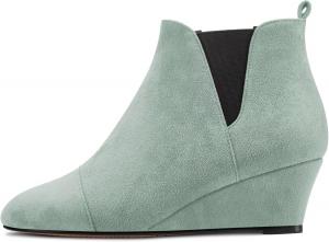 Женские ботильоны Castamere с массивным каблуком, средней высоты, круглым носком, на щиколотке, короткие, без застежки, классические для платья, вечеринки и офиса, каблук 2,0 дюйма, Green A