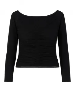 Черный свитер с оборками Twinset, черный