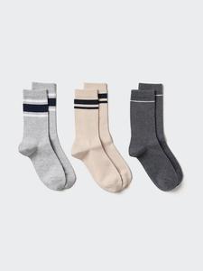 Носки в рубчик (3 пары) Uniqlo, 03 grey