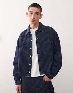 Джинсовая куртка свободного кроя в тонкую синюю полоску Reclaimed Vintage