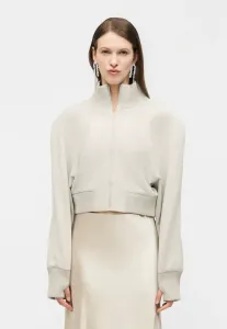 Объемная куртка-бомбер в виде черепахи Norma Kamali, Light Heather Grey