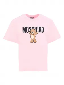 Футболка с принтом Moschino Kids, розовый