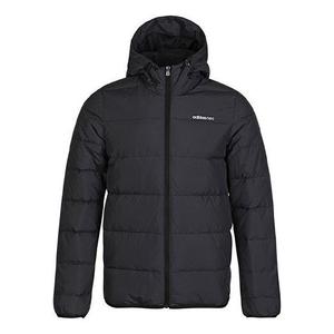 Пуховик adidas neo M Trans Dwn Jkt Windproof Stay Warm Sports hooded down Jacket Black, черный