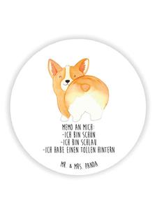 Mr. & Mrs. Panda Магнит с изображением корги По и надписью белого цвета