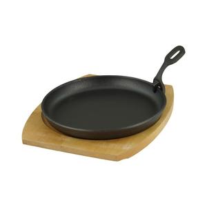 Кастрюля сервировочная с деревянной подставкой Ø 22см, чугунная в наборе 1 шт GVKECO
