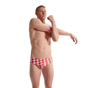 Мужские плавки для плавания Speedo Allover Digital Brief с боковым швом 8 см, красный