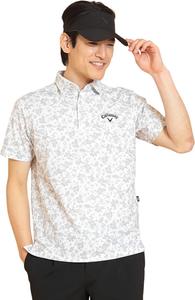 Мужская поло-рубашка Callaway C25134112 с коротким рукавом (цветочный принт, впитывающая влагу, быстросохнущая), для игры в гольф, серый