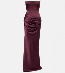 Платье-корсет из струящегося креп-сатина Alex Perry, Plum