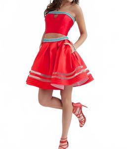 Безрукавное короткое платье-двойка из микадо в красном цвете RACHEL ALLAN