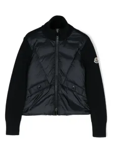 Пуховик с нашивкой-логотипом Moncler Enfant, синий