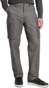 Брюки карго Michael Kors, мужские, с накладными карманами на молнии, шерсть, Microhound Ash Melange