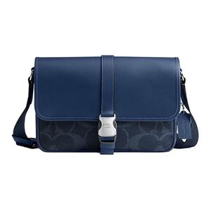 COACH Кожаная сумка через плечо Лига Кроссбоди женская синяя