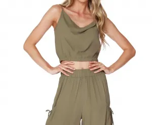 Топ Cowl Tank с драпировкой цвета орегано Bobi