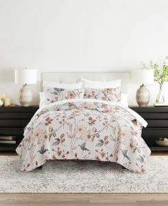 Двустороннее одеяло с цветочным узором, 3 предмета, размер Full/Queen ienjoy Home, Natural