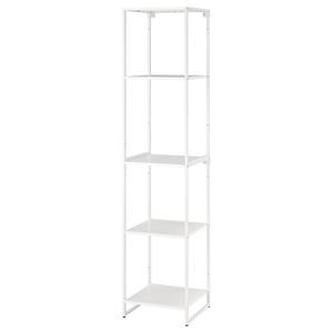 Стеллаж, для использования внутри и снаружи помещений, металлический, белый, 41x40x180 см. IKEA Jostein